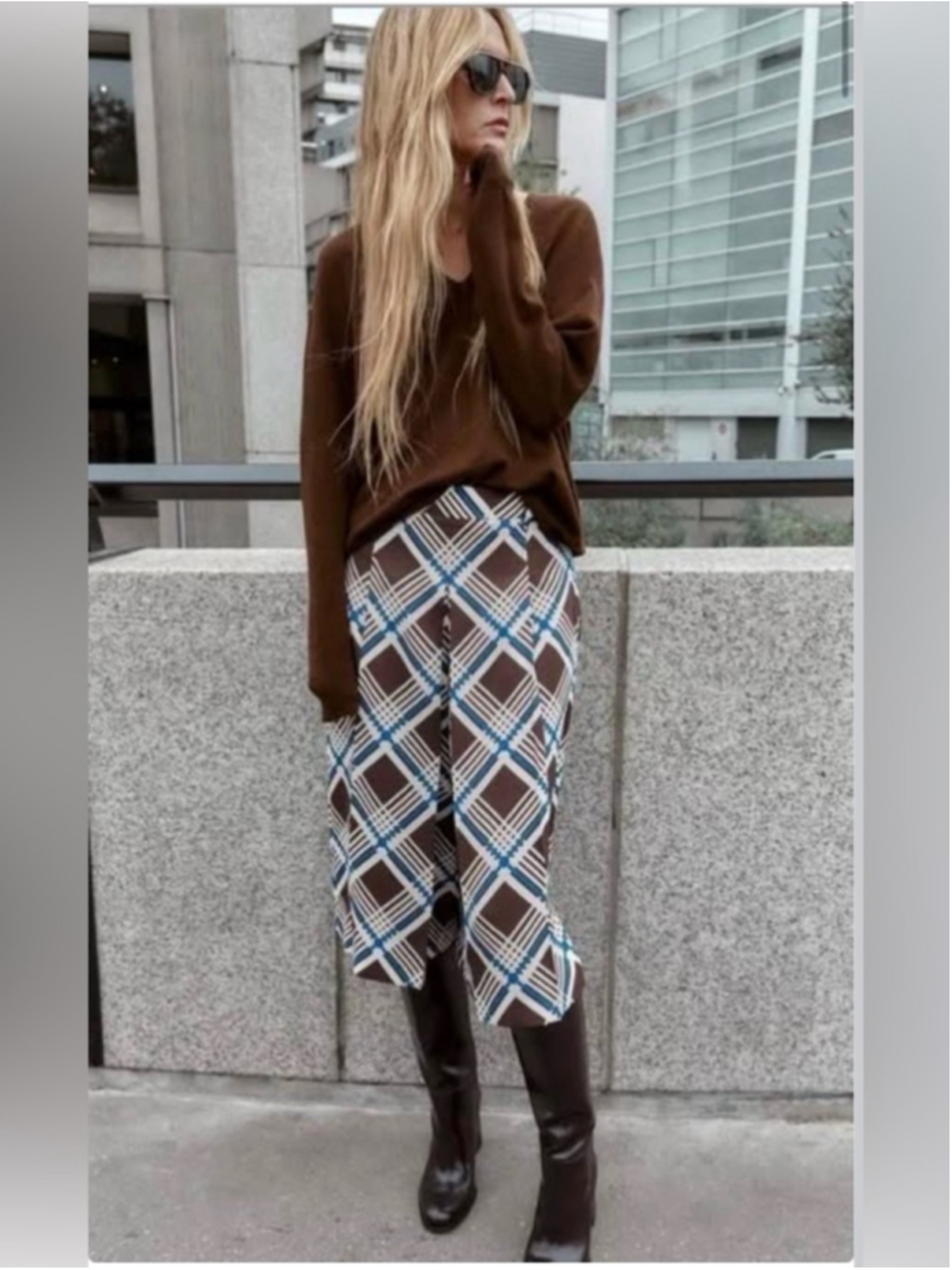 Zara NWT Plaid Pleated Culottes/ Shorts in Sz XS